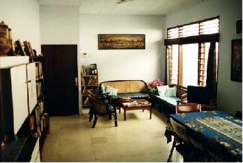 In the guest living area of the MCC guesthouse/office in Jakarta. The two offices are through this door. - jpg - 33836 Bytes
